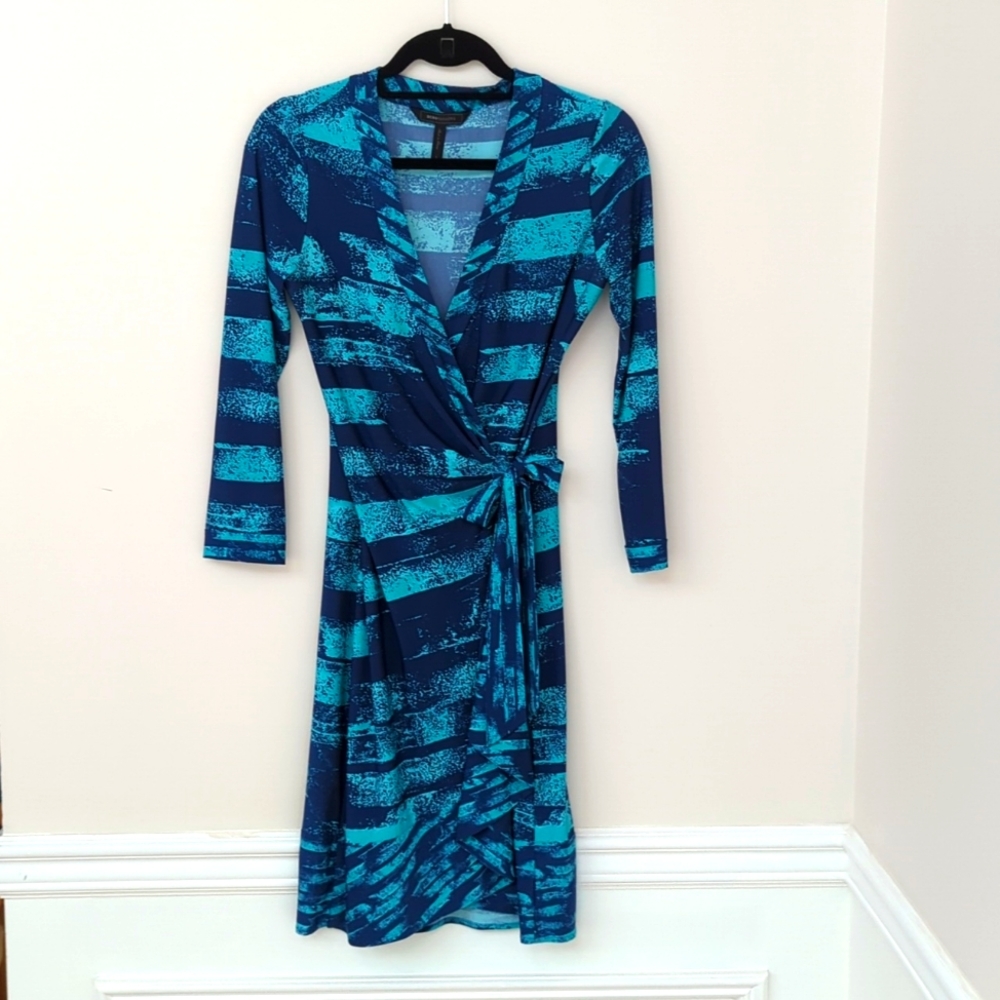BCBG wrap dress; Size S; Blue